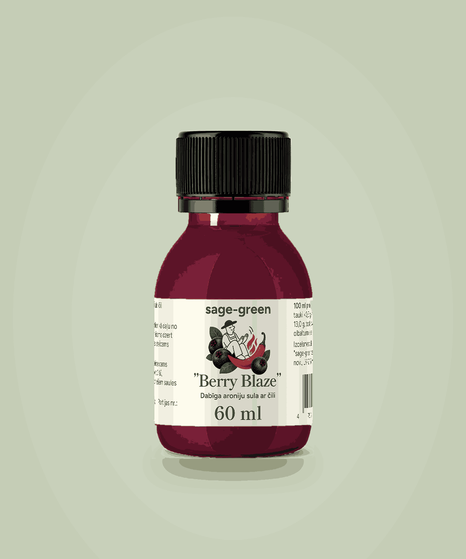 Berry Blaze – bioloģisks funkcionālais šots ar aroniju un čili (60 ml)
