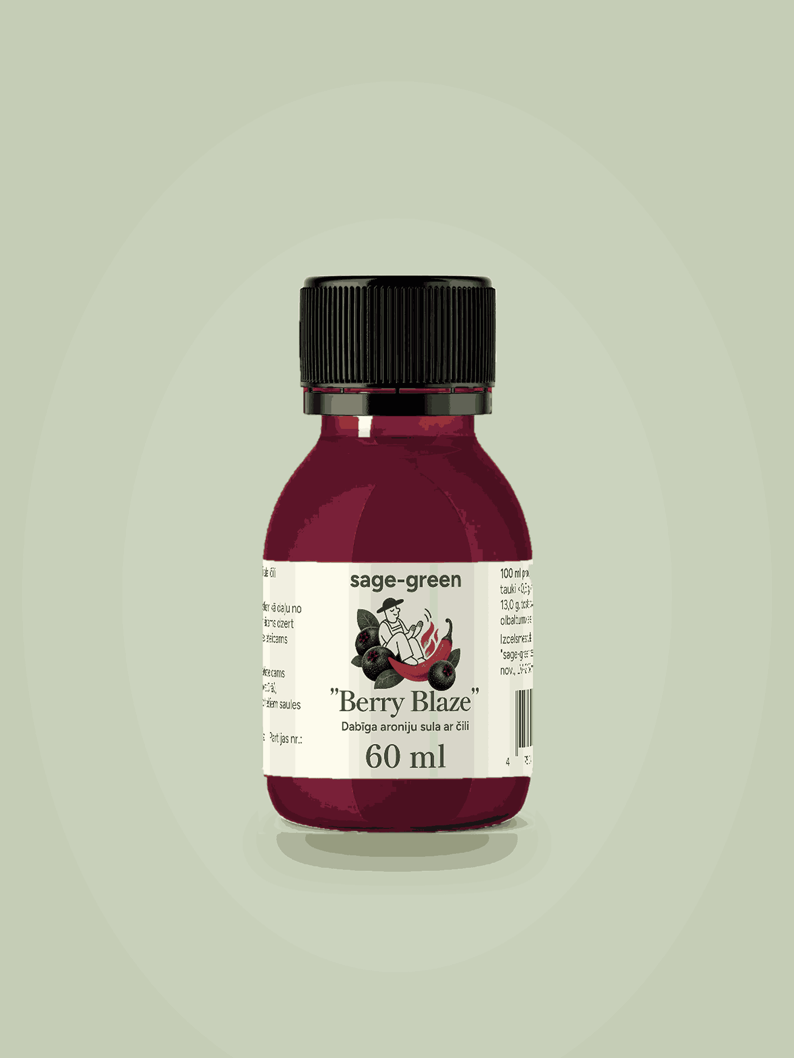 Berry Blaze – bioloģisks funkcionālais šots ar aroniju un čili (60 ml)