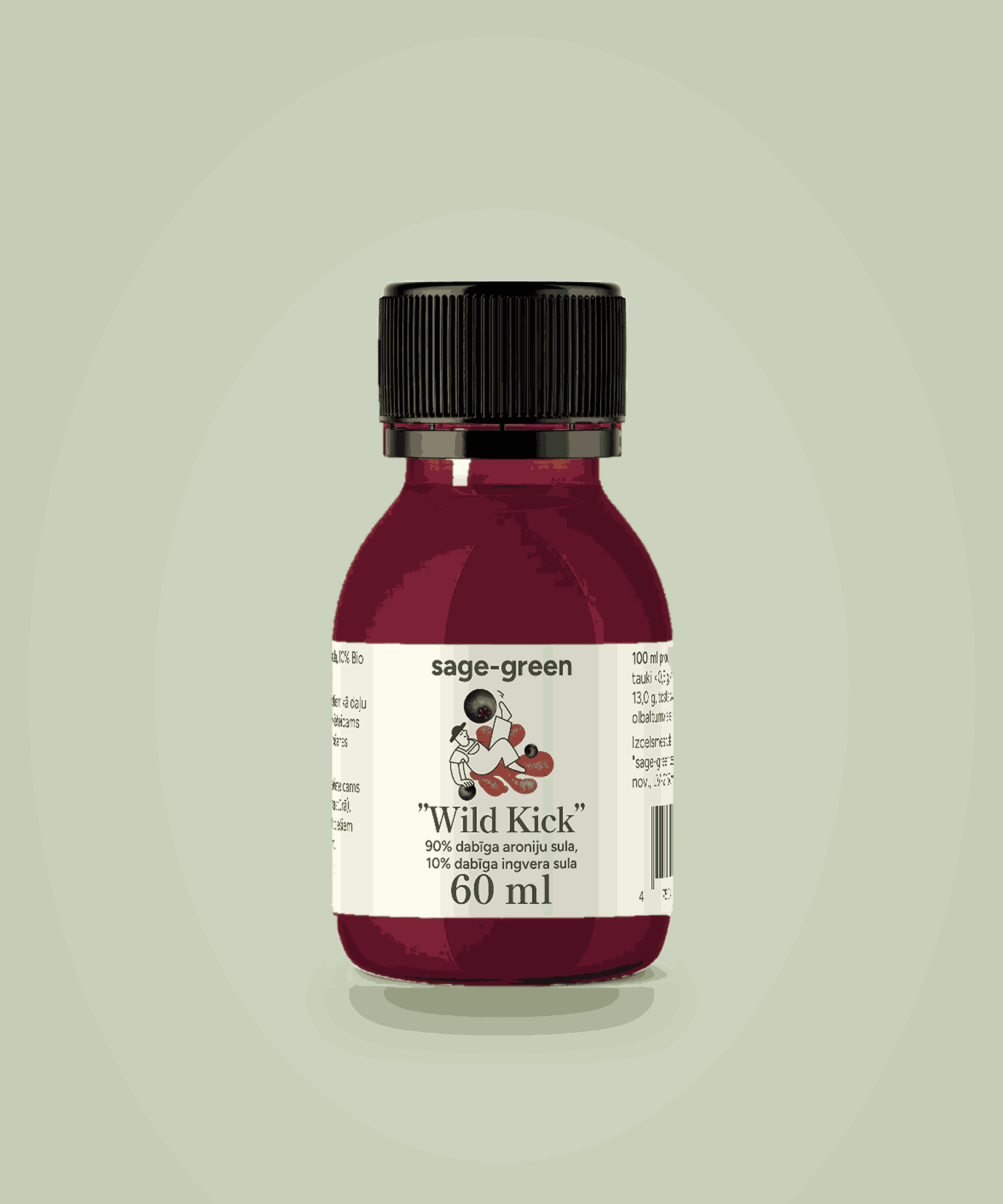 Wild Kick – bioloģisks funkcionālais šots ar aroniju un ingveru (60 ml)